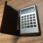 Vintage Sears Calculator Lc 81 With Brown Leather Cover & Manual 4"h. Fixed Price $5.99.
