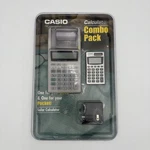 Casio Calculator Combo Pack 2-set Solar Powered Calculators Vintage Nib Adapter. Fixed Price $18.43.