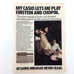 Casio Ml-720 Music Card Vintage Print Ad Play Einstein & Chopin Calculator. Fixed Price $11.99.