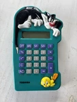 Toshiba Vintage Looney Tunes Sylvester Tweety Handheld Calculator 1995 Teal Euc. Fixed Price $12.00.