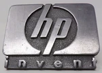 Hewlett Packard Hp Invent Pewter Logo Sign Desk Stand Paperwight. Fixed Price $99.95.
