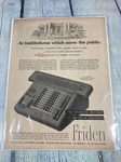 1955 Friden Calculator Adding Machine Vtg Print Ad/poster Promo Art Magazine Pg. Fixed Price $10.49.