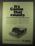1971 Canon 164p Programable Calculator Ad - Counts. Fixed Price $19.99.