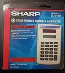 Sharp Solar Powered Elsi Mate El-243b Handheld Calculator Made In Taiwan Sealed. Fixed Price $12.00.