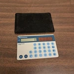 Vintage Panasonic Solar Cell Slim Wallet Calculator Model Je 377u Works W Pouch. Fixed Price $59.99.
