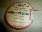 Vintage Keystone Automobile Club Safe Driving Calculator. Fixed Price $16.99.