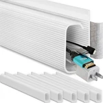 Eveo Cable Management 96'' J Channel- 6 Pack Cord Cover- Units, White. Fixed Price $28.65.