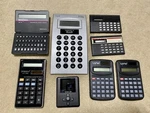 Lot Of 9 Vintage Electronics Calculators Wordfinder Wf-225 Unisonic Lc-384 Ti-30. Fixed Price $9.00.