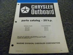 1980-1981 Chrysler 20 Hp 207 H1c B1c Alternator Outboard Parts Catalog Manual Xz. Fixed Price $45.35.