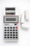 Vintage Sharp Elsi Mate El-8180 Handheld Electronic Printing Calculator - In Box. Fixed Price $20.00.