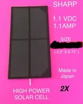 2 X Sharp Solar Cell Module New 1.1vdc 1.1amps, Made In Japan High Quality. Fixed Price $15.25.