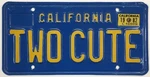Funny Vintage Blue California 1982 Personalized Vanity License Plate Two Cute. Fixed Price $149.95.