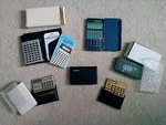 Lot Of 6 Collectible/usable Calculators Avstar, Casio, Aaa, Sharp, Amex, Mcauto. Fixed Price $13.75.
