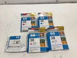Lot Of 5 -- Oem Hp 38 Cartridges New Sealed See Description For Colors. Fixed Price $49.99.