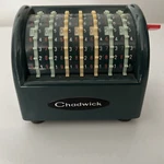 Vintage Chadwick Mini-calculator Rotary Analog Adding Machine + Cover & Box. Fixed Price $40.00.