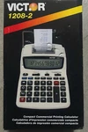Victor 1208-2 Printing Calculator, 2-color Black/red Print, Manual & Adapter Nib. Fixed Price $19.00.