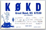 1981 K Kd Great Bend Ks Qsl Postcard Ham Radio Operator Dave Hays W2haz A25. Fixed Price $13.95.