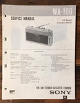Sony Wm-100 Cassette Service Manual *original*. Fixed Price $29.97.