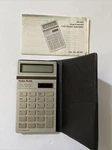 Vintage Radio Shack Calculator Ec-423, Case And Flip Up Screen Works W Manual. Fixed Price $35.00.