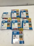 Lot Of 7 -- Oem Hp 38 Cartridges New Sealed-- See Description For Colors. Fixed Price $69.99.