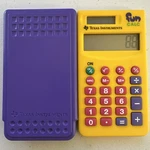 Vtg Texas Instruments Fun Calc Solar Powered Pocket Calculator Yellow/purple 90s. Fixed Price $17.99.