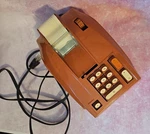 Vintage Sears Roebuck Calculator Orange Paper Adding Machine Model 888.58801. Fixed Price $60.00.