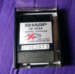 Sharp Pocket Computer Data Card Ce-502a General Stastics 31003973 Japan 1983. Fixed Price $76.00.