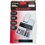 Sharp El-1197piii Printing Calculator Large Blue Display, Tax, Calendar, Clock. Fixed Price $60.00.