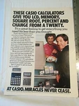 1979 Casio Calculators Ad Print Miracles Never Cease Lc-791 Lc-315 13x10". Fixed Price $2.99.