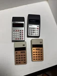 Lot Of 4 Vintage Calculators Montgomery Ward P202, P201, P50, P10 With Power Su. Fixed Price $20.00.