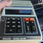 Casio As-8e Desktop Calculator W/ Cover Vintage Plug In Made Japan Tested. Fixed Price $65.00.