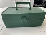 Vintage Sears Roebuck & Co Plastic Tier Tackle Box Green Fishing. Fixed Price $7.20.