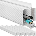 Eveo Cable Management J Channel 6 Pack Under Desk Cord Organizer Raceway White N. Fixed Price $21.98.