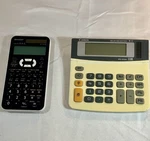 Lot 2 Calculators Canon Ws-200h Big Tilt Display Sharp Ei-531xg Solar/batt Read. Fixed Price $19.61.
