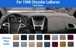 Dashboard Dash Mat Cover For 1988 Chrysler Lebaron (plush Velour). Fixed Price $75.95.