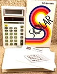 Gently Used Vintage Toshiba Hb-103 Solar Calculator With Original Box & Case. Fixed Price $30.00.
