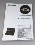 Vintage Sharp Manual Only For Yo-430 Electronic Organizer. Fixed Price $19.95.