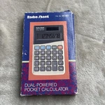 Radio Shack Dual-powered Calculator Ec-347 Cat.no.65-887 Leatherette Case New. Fixed Price $10.20.