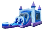 Commercial Inflatable Purple Castle Bounce House Water Slide W Blower Open Box. Fixed Price $2379.99.