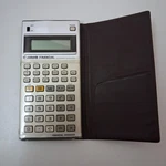 Canon Financial Manager Pocket Calculator Brown Case Japan Tested. Fixed Price $21.99.