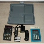 Vtg Hp Hewlett Packard 35 Scientific Calculator Black W/ Case Ac Adapter Works. Fixed Price $110.00.
