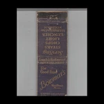 Matchbook Cover 1930s Dq Bowmar's Restaurant Needham, Ma. Fixed Price $9.95.
