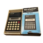Vintage Sharp Elsimate El 203 Electronic Calculator With Box And Manual. Fixed Price $8.00.