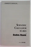 Radio Shack Ec-4025 Original Vintage Calculator Owner's Manual. Fixed Price $10.00.